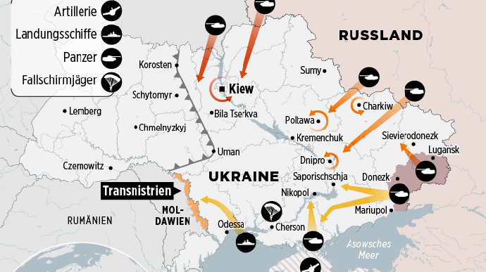 Bild: План-максимум Кремля – дві третини України, включно з Києвом