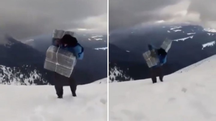 З’явилося відео, як закарпатці переносять тюки з цигарками до Румунії сніговими Карпатами: такого ви ще не бачили