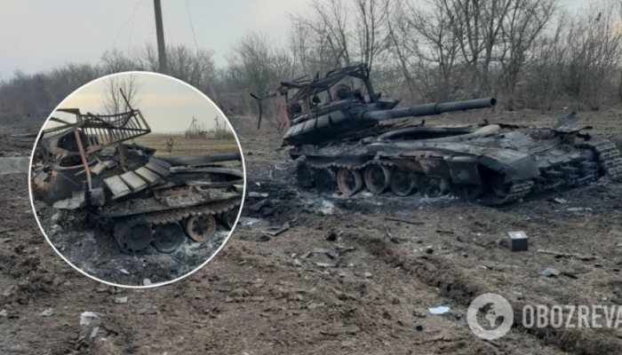 Українські захисники ударом із Javelin перетворили російський танк на брухт. Фото