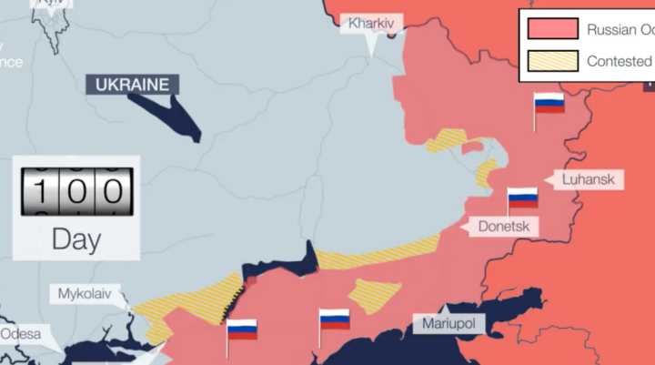 Як змінювалася мапа війни в Україні за 100 днів: у Міноборони Британії показали відео
