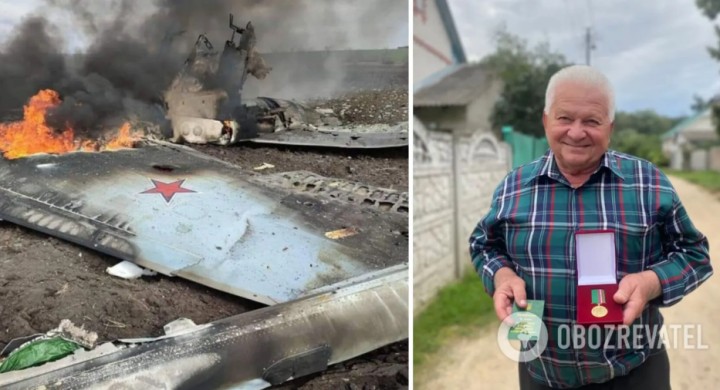 Український пенсіонер розповів, як за допомогою рушниці збив ворожий Су-34: за це його нагородили. Відео