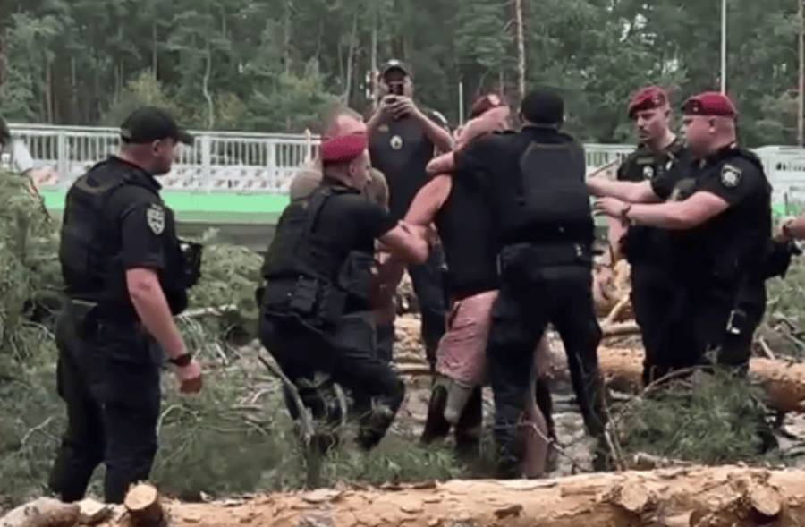 На Київщині поліція жорстко затримала ветерана з протезом: що сталося (відео)