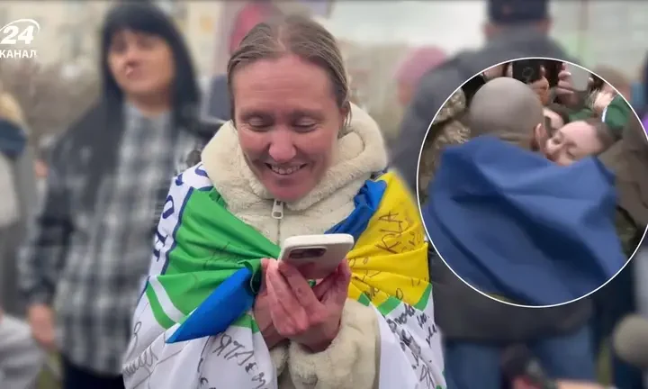 Ледь впізнала: жінка вперше з 24 лютого побачила чоловіка після полону – зворушливі кадри